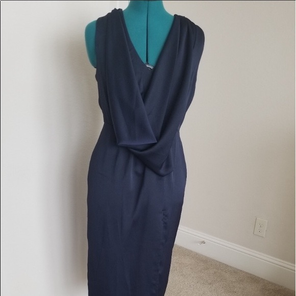 NWT ASOS Size 12 Drape Front Open Back Dress - Picture 1 of 8